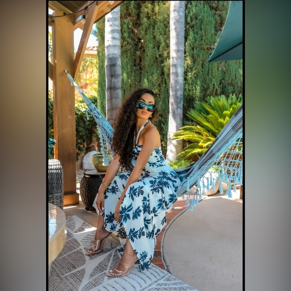 Floral Halter Maxi Dress - Picture 3 of 4